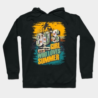 Just a 90s girl who loves summer Vintage gift ideas Hoodie